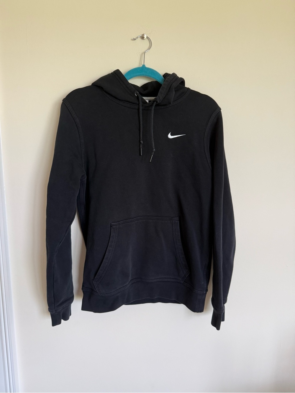 Nike Black Men's Hoodie with White Swoosh